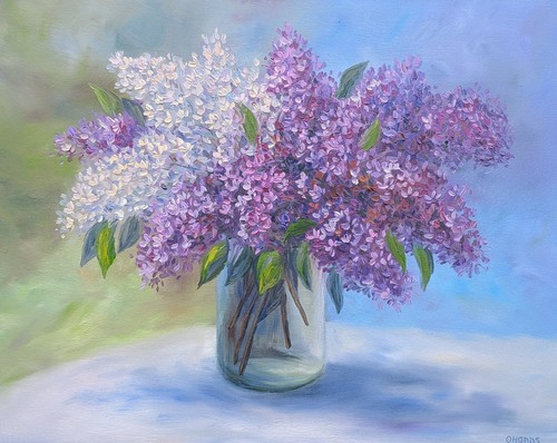 Flieder blumen gemälde - flieder, hell