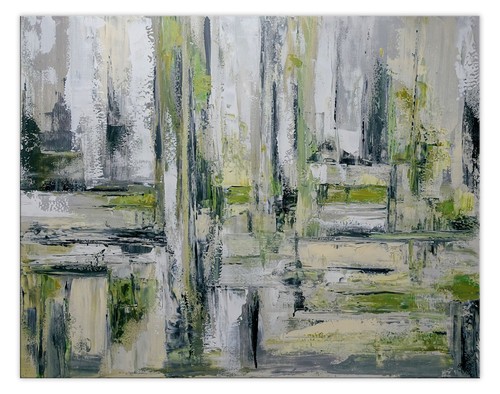 Abstrakte kunst grün grau - abstrakte,