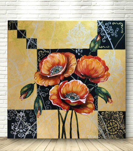 Mohnblumen original acryl - mohnblumen,