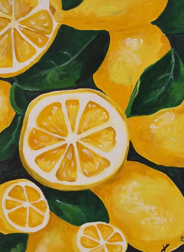 Gemälde zitronen 30x40cm - gemälde,
