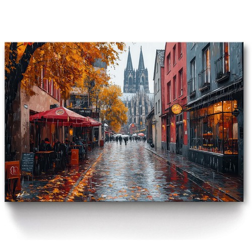 Leinwand bild köln herbst - bild,