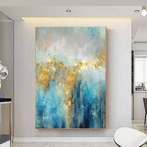 Modern abstrakte blau gold - abstrakte,