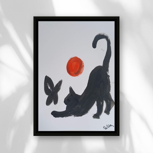 Original 30x40 schwarze katze - original,