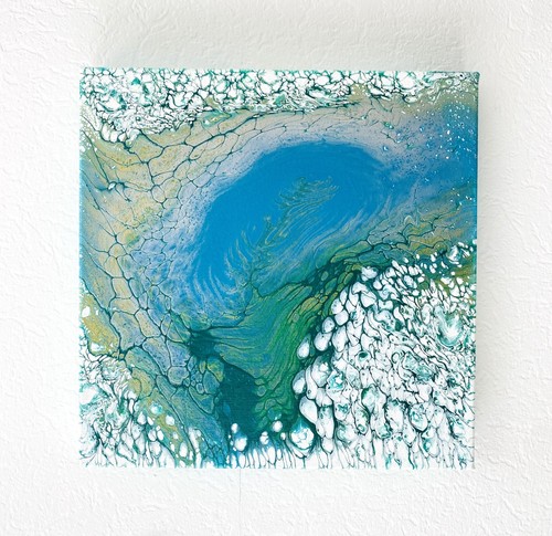 Acrylic pouring gemälde blau - pouring, gemälde,