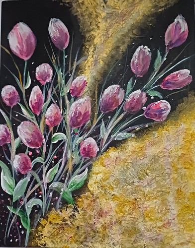 Original rosa tulpen acryl - original,