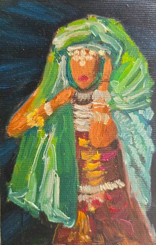 Frau portrait ölbild 10x15 - frau,