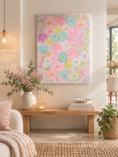 Original acrylgemälde blumen - acrylgemälde,