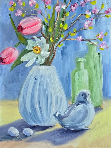 Tulpen blumen ölbild 15x20 - blumen,
