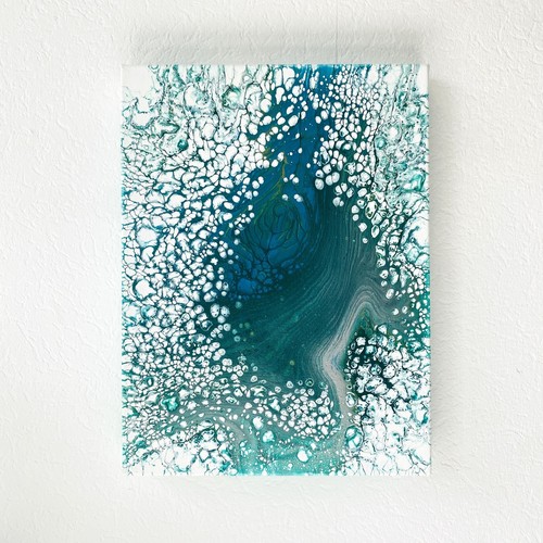 Acrylic pouring gemälde blau - acrylic,