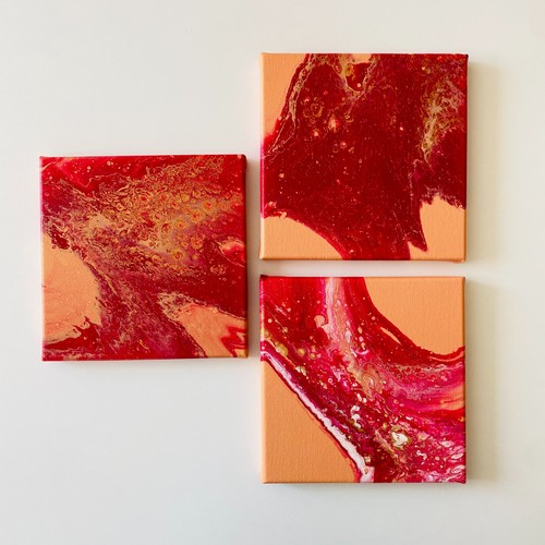 Acryl pouring triptychon - acryl,
