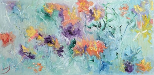 ölbild gemälde blumen flora - gemälde,