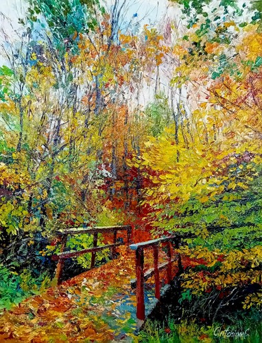 ölgemälde herbst wald - Ölgemälde,
