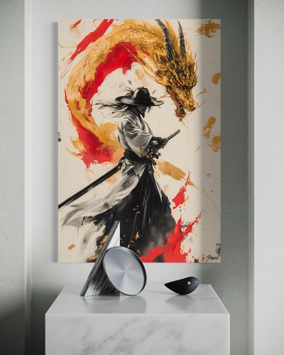 Leinwand bild samurai krieger - leinwand,