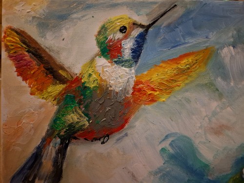Malerei kolibri handgemalt - malerei,