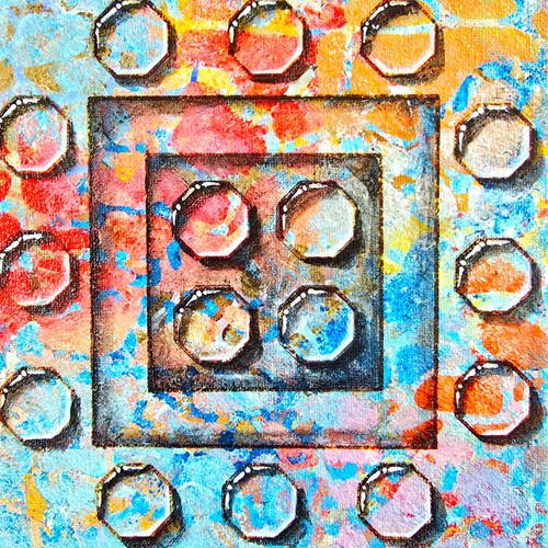 Abstraktes acrylbild 20x20 - acrylbild,