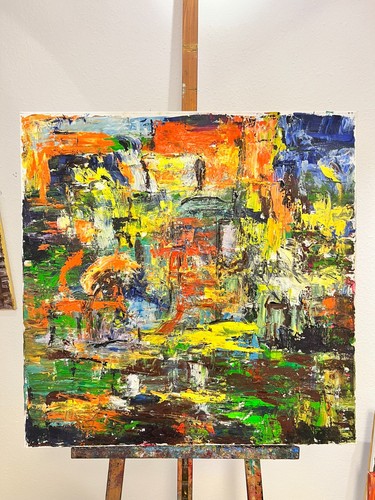 Gedanken 80x80 öl auf - 80x80,