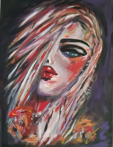 Gemaltes acrylbild abstrackt - gemaltes,