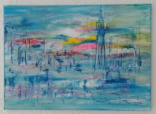 Abstraktes acrylbild - abstraktes,