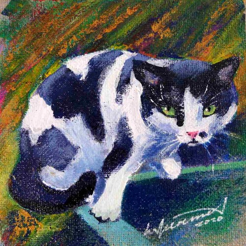 Original acryl gemälde katze - acryl,