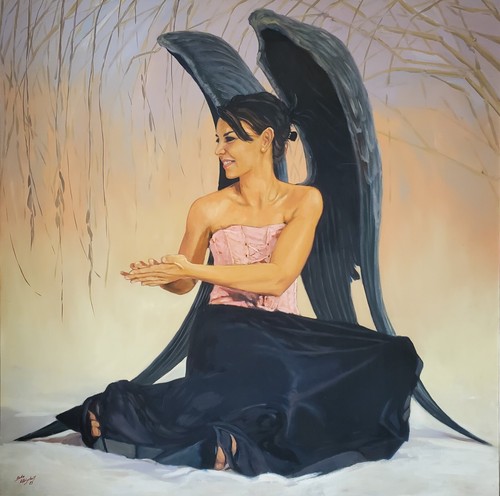 Gemälde acryl portrait - gemälde, frau